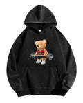 CUTE BEAR WASHED HOODIE - Ironfit